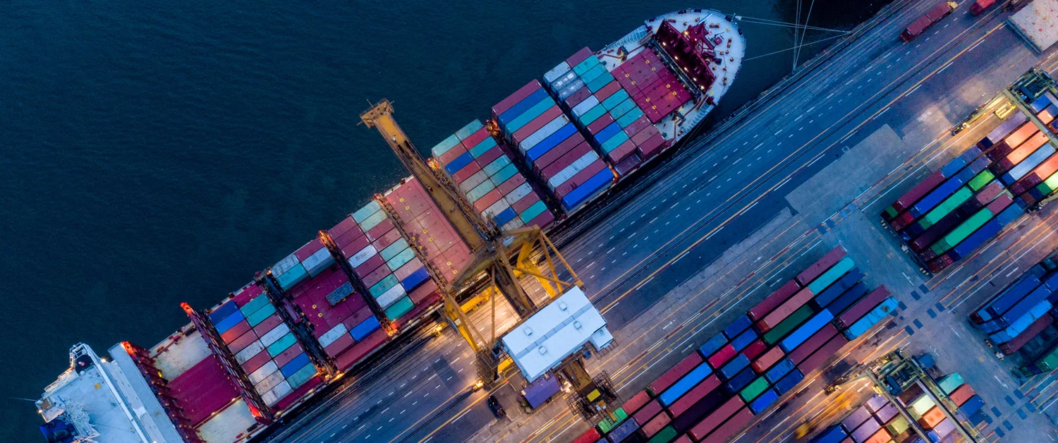 Logistics shipping containers trucks